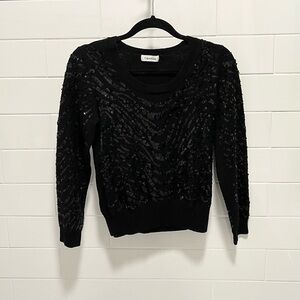Calvin Klein Black Sequin Crew Neck Sweater